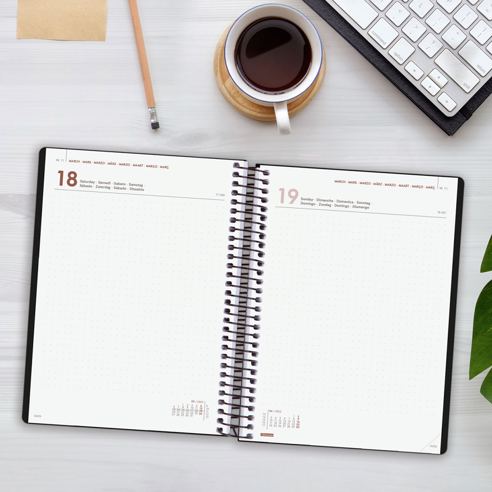 Agenda Dotted Link 12 meses Preta